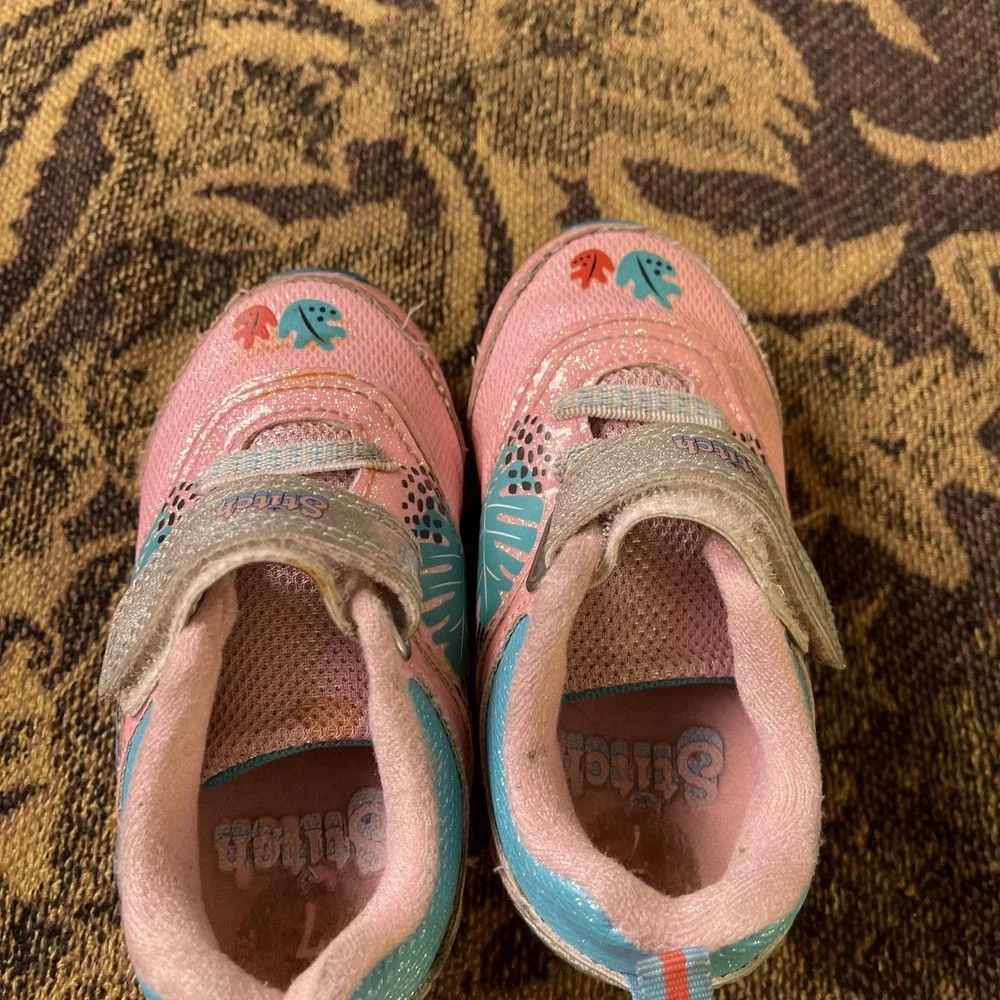 Vtg Y2K Disney Lilo And Stitch Stitch Baby Pink Strap Shoes Size 7c
